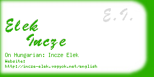 elek incze business card